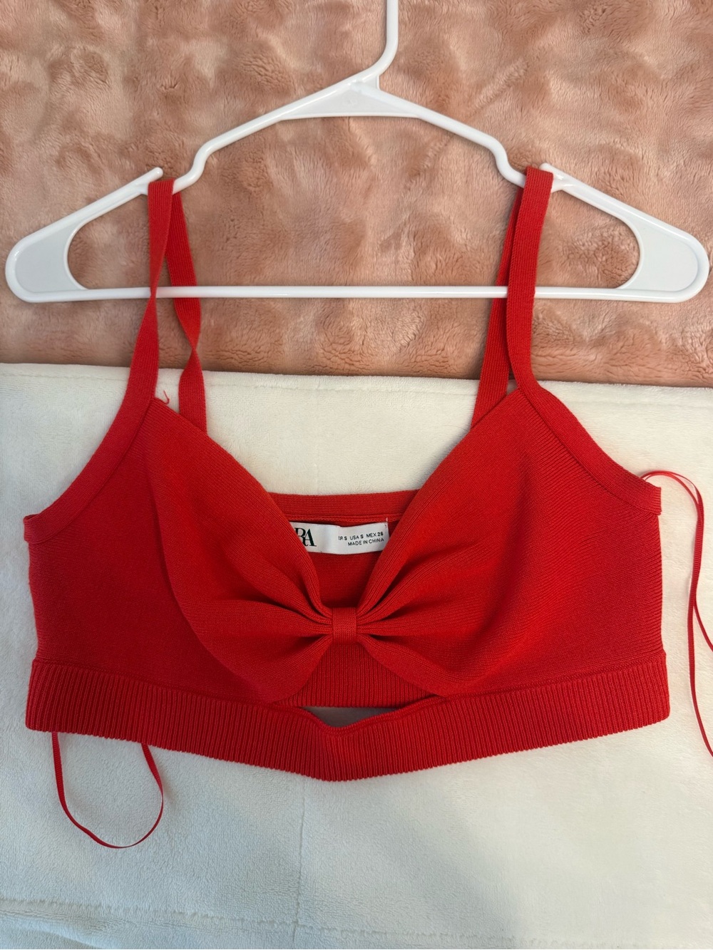 Red Zara crop top